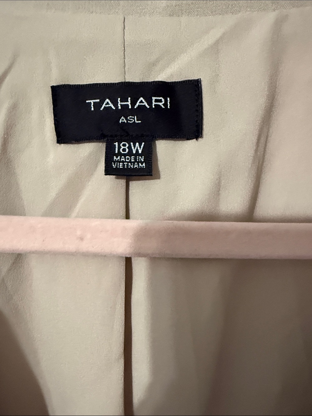 Tahari Olive and Beige Colorblock Single-Button Blazer - Picture 5 of 6